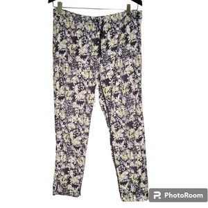 Lululemon Crosscourt Petal Black Clarity Yellow Jet Crop Pants Slim